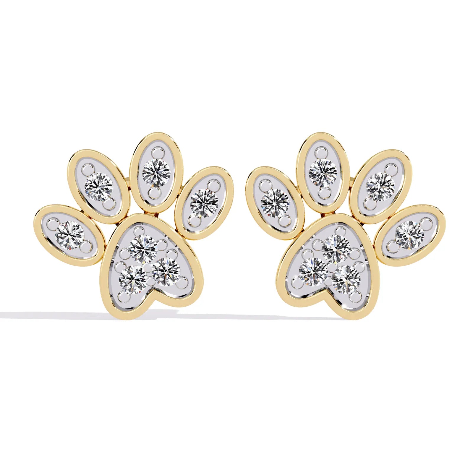 Zampa Petite Studs - round brilliant diamond earrings - in 9ct yellow gold - hand-made in Byron Bay Hinterland, Australia by Lucano Fine Jewellery