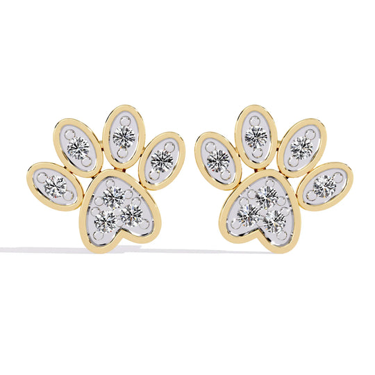 Zampa Petite Studs - round brilliant diamond earrings - in 9ct yellow gold - hand-made in Byron Bay Hinterland, Australia by Lucano Fine Jewellery
