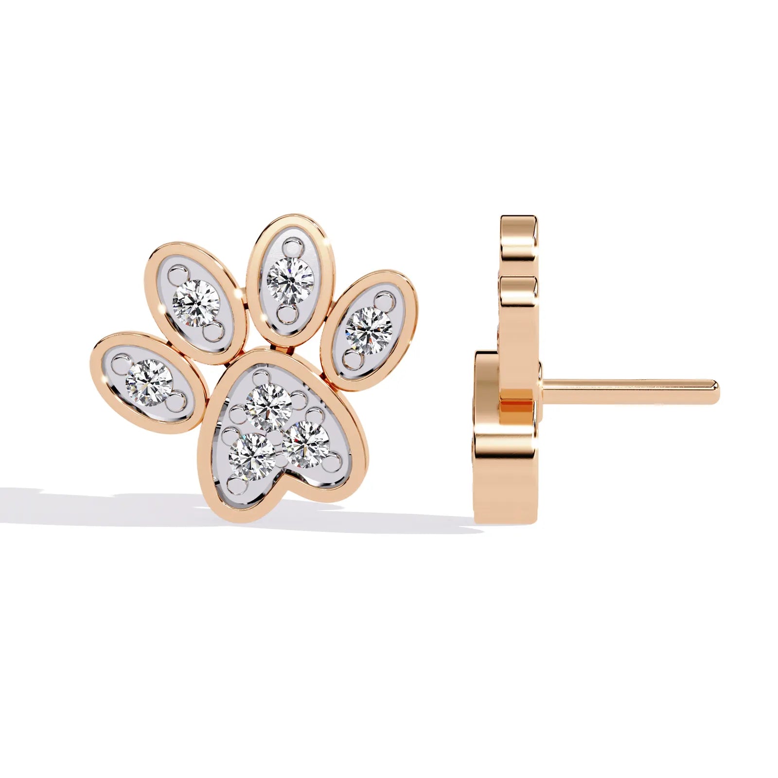 Zampa Petite Studs - round brilliant diamond earrings - in 9ct white gold - hand-made in Byron Bay Hinterland, Australia by Lucano Fine Jewellery