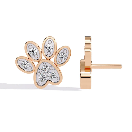 Zampa Petite Studs - round brilliant diamond earrings - in 9ct white gold - hand-made in Byron Bay Hinterland, Australia by Lucano Fine Jewellery
