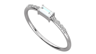 Aquila Baguette Ring - baguette-cut diamond ring - front view - hand-made in Byron Bay Hinterland, Australia by Lucano Fine Jewellery