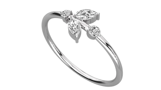 Lauro Trio Marquise Ring - marquise-cut diamond ring - front view - hand-made in Byron Bay Hinterland, Australia by Lucano Fine Jewellery