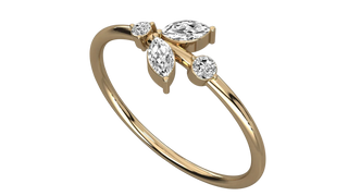 Lauro Trio Marquise Ring - marquise-cut diamond ring - side profile - hand-made in Byron Bay Hinterland, Australia by Lucano Fine Jewellery