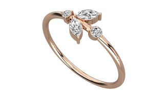 Lauro Trio Marquise Ring - marquise-cut diamond ring - angled view - hand-made in Byron Bay Hinterland, Australia by Lucano Fine Jewellery
