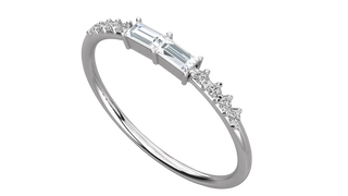 Pilastro Baguette Ring - baguette diamond stacking ring, handcrafted in Byron Bay, Australia by Lucano