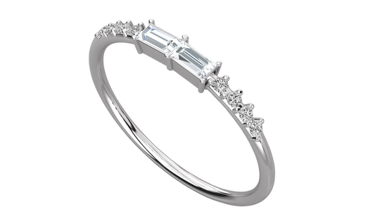 Pilastro Baguette Ring - baguette diamond stacking ring, handcrafted in Byron Bay Hinterland, Australia by Lucano