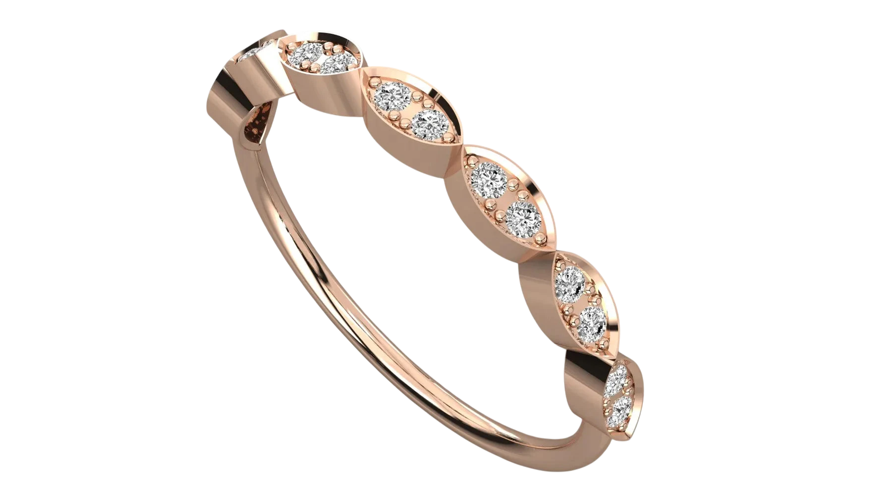 Vigna Marquise Ring - diamond eternity ring - side profile - Lucano
