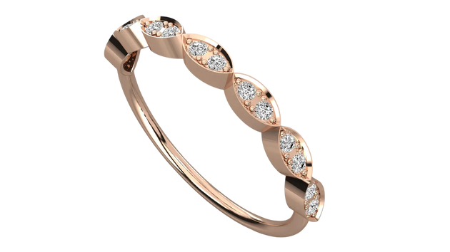Vigna Marquise Ring - diamond eternity ring - side profile - Lucano
