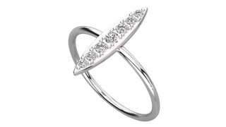 Foglia Pavé Ring - round brilliant diamond ring - front view - hand-made in Byron Bay Hinterland, Australia by Lucano Fine Jewellery