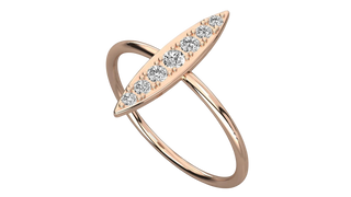 Foglia Pavé Ring - round brilliant diamond ring - side profile - hand-made in Byron Bay Hinterland, Australia by Lucano Fine Jewellery