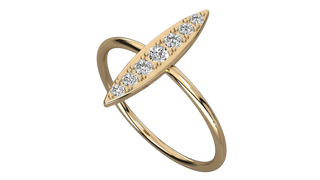 Foglia Pavé Ring - round brilliant diamond ring - angled view - hand-made in Byron Bay Hinterland, Australia by Lucano Fine Jewellery
