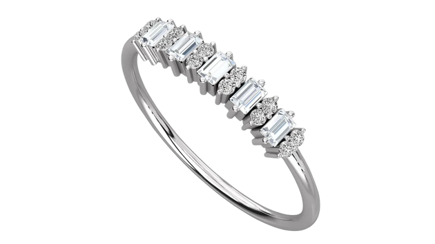 Aurelia Baguette Pavé Ring - baguette diamond eternity ring, handcrafted in Byron Bay, Australia by Lucano