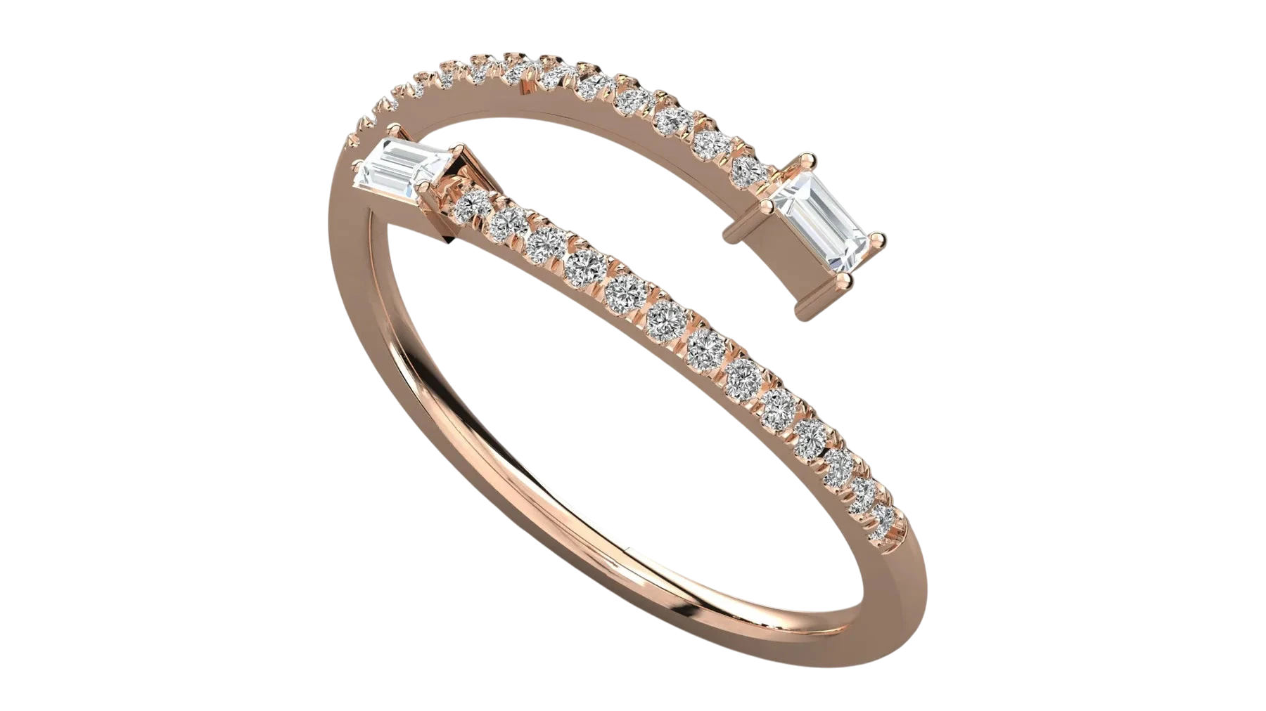 Spirale Wrap Ring - wrap diamond eternity ring - side profile - Lucano