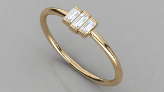 Tre Baguette Ring - baguette-cut diamond ring - side profile - hand-made in Byron Bay Hinterland, Australia by Lucano Fine Jewellery