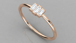 Tre Baguette Ring - baguette-cut diamond ring - angled view - hand-made in Byron Bay Hinterland, Australia by Lucano Fine Jewellery