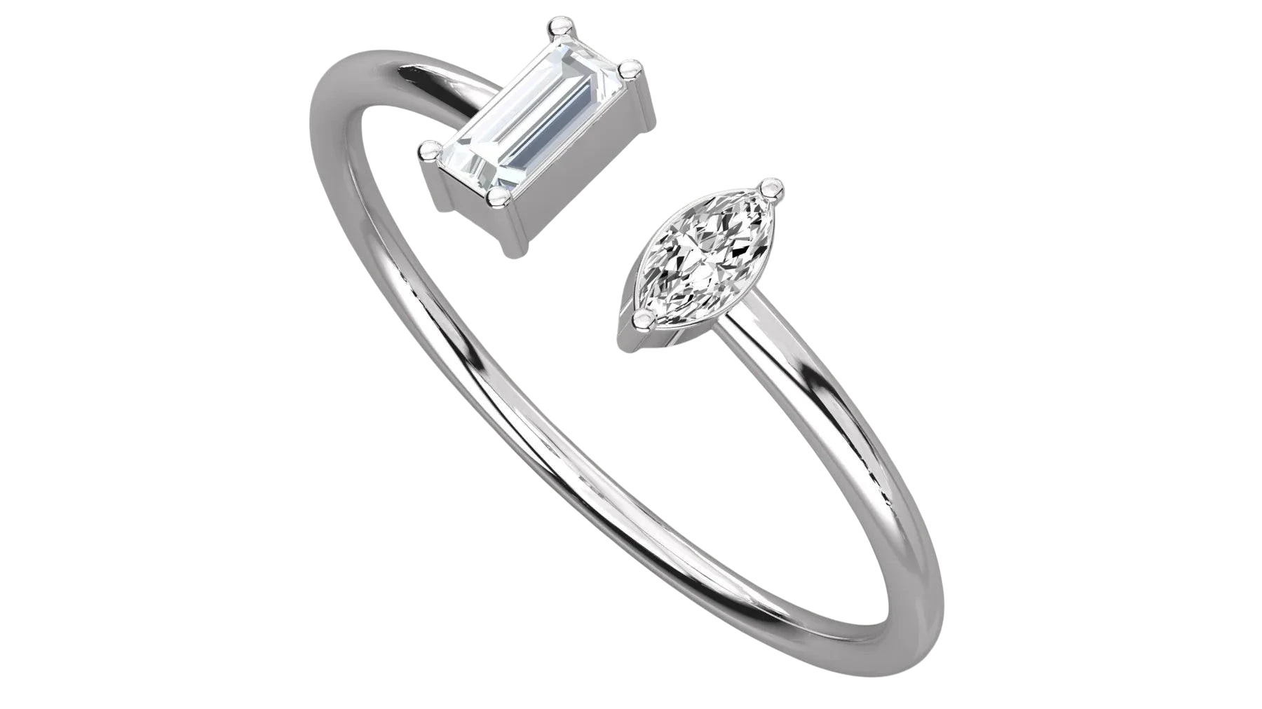 Eos Open Ring - open diamond ring, handcrafted in Byron Bay, Australia by Lucano