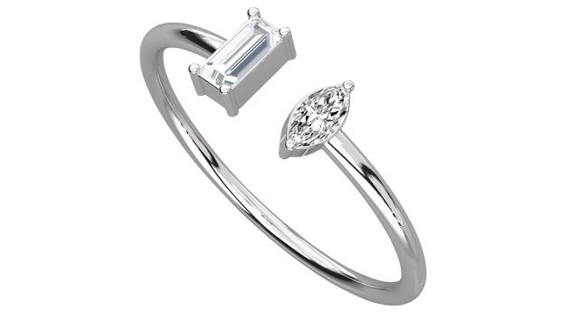 Eos Open Ring - open diamond ring, handcrafted in Byron Bay, Australia by Lucano