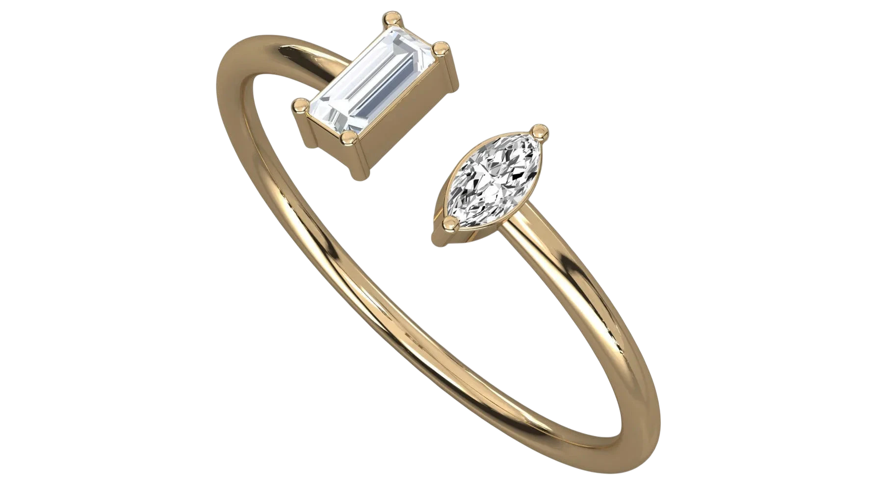 Eos Open Ring - open diamond ring - side profile - Lucano