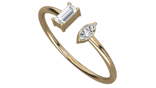 Eos Open Ring - open diamond ring - side profile - Lucano