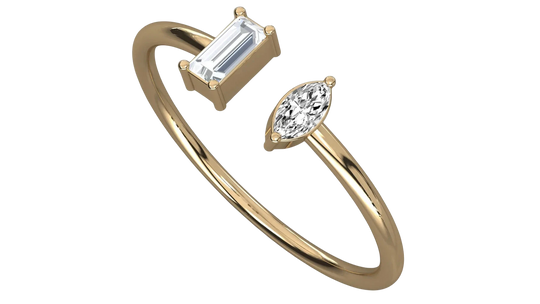 Eos Open Ring - open diamond ring - side profile - Lucano