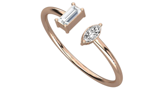Eos Open Ring - open diamond ring - angled view - Lucano