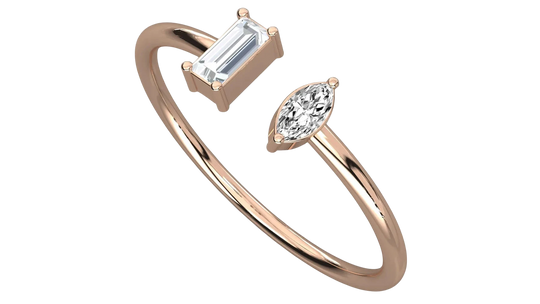 Eos Open Ring - open diamond ring - angled view - Lucano