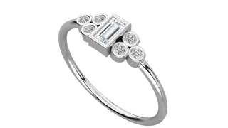 Cleopatra Baguette Ring - baguette-cut diamond ring - front view - hand-made in Byron Bay Hinterland, Australia by Lucano Fine Jewellery