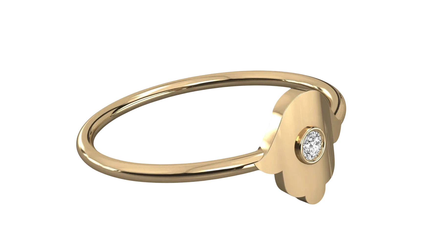 Amuleto Hamsa Ring - round brilliant diamond ring - in 9ct white gold - hand-made in Byron Bay Hinterland, Australia by Lucano Fine Jewellery
