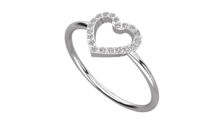 Cuore Pavé Heart Ring - round brilliant diamond ring - front view - hand-made in Byron Bay Hinterland, Australia by Lucano Fine Jewellery