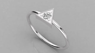 Saetta Triangle Ring - round brilliant diamond ring - front view - hand-made in Byron Bay Hinterland, Australia by Lucano Fine Jewellery