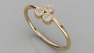 Trifoglio Cluster Ring - round brilliant diamond ring - angled view - hand-made in Byron Bay Hinterland, Australia by Lucano Fine Jewellery