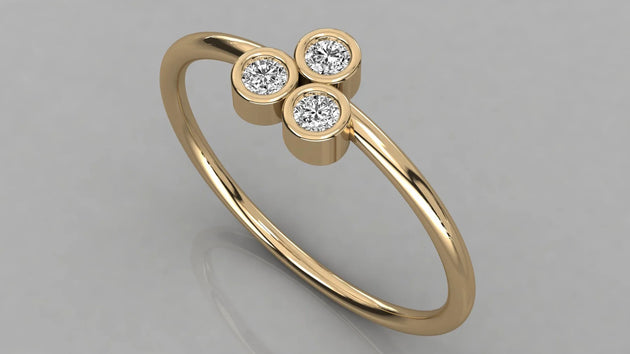 Trifoglio Cluster Ring - round brilliant diamond ring - angled view - hand-made in Byron Bay Hinterland, Australia by Lucano Fine Jewellery