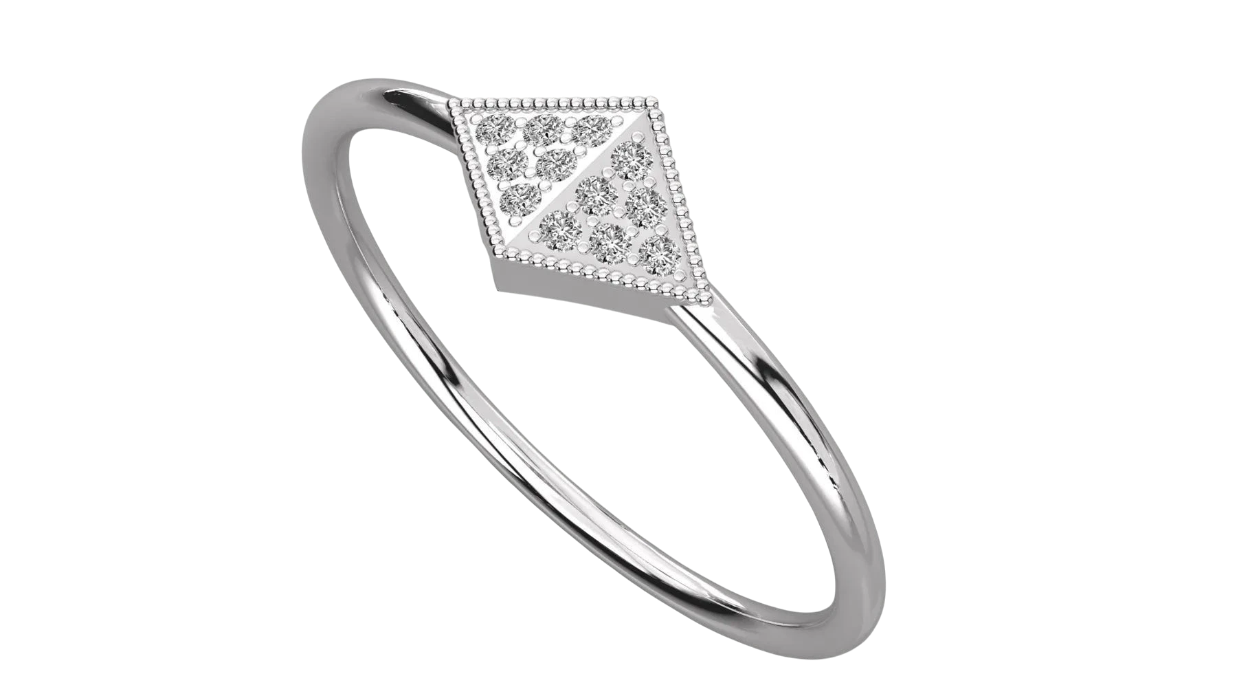 Lampo Smile Ring - round brilliant diamond ring - front view - hand-made in Byron Bay Hinterland, Australia by Lucano Fine Jewellery