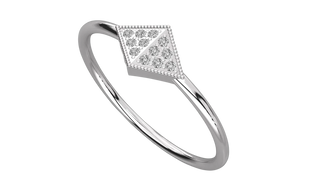 Lampo Smile Ring - round brilliant diamond ring - front view - hand-made in Byron Bay Hinterland, Australia by Lucano Fine Jewellery