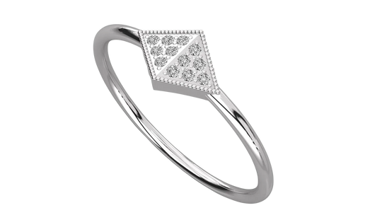 Lampo Smile Ring - round brilliant diamond ring - front view - hand-made in Byron Bay Hinterland, Australia by Lucano Fine Jewellery