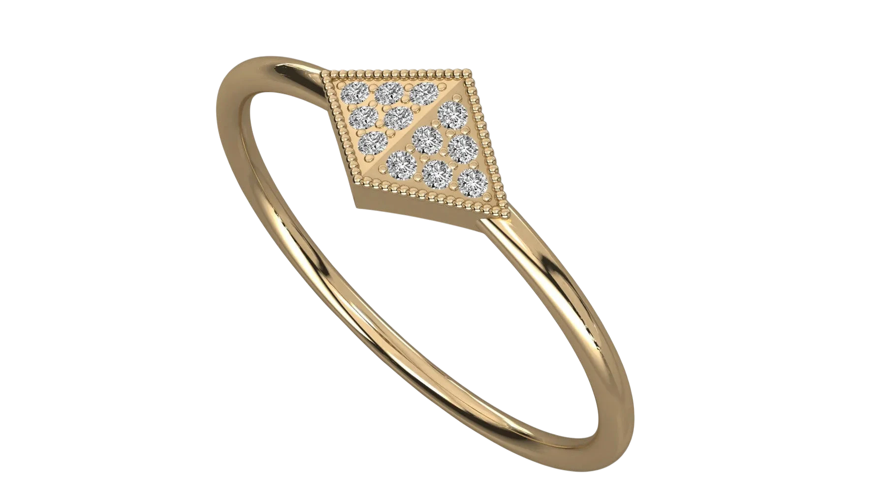 Lampo Smile Ring - round brilliant diamond ring - angled view - hand-made in Byron Bay Hinterland, Australia by Lucano Fine Jewellery