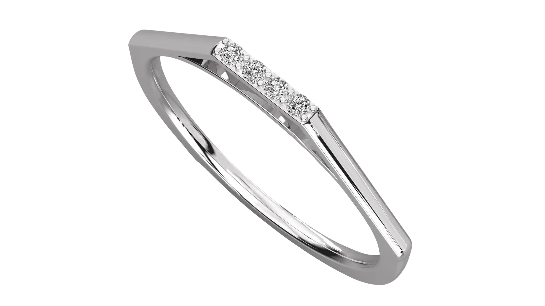 Cuoricino Heart Ring - diamond stacking wedding band, handcrafted in Byron Bay, Australia by Lucano