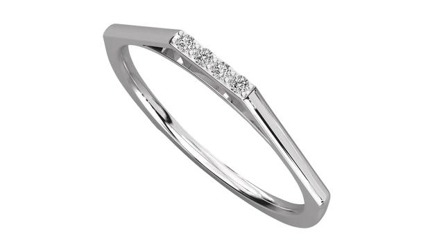 Cuoricino Heart Ring - diamond stacking wedding band, handcrafted in Byron Bay, Australia by Lucano