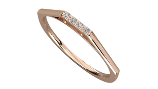 Cuoricino Heart Ring - diamond stacking wedding band - side profile - Lucano