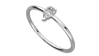 Lacrima Solitaire Ring - pear-cut diamond ring - front view - hand-made in Byron Bay Hinterland, Australia by Lucano Fine Jewellery