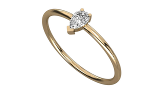 Lacrima Solitaire Ring - pear-cut diamond ring - angled view - hand-made in Byron Bay Hinterland, Australia by Lucano Fine Jewellery