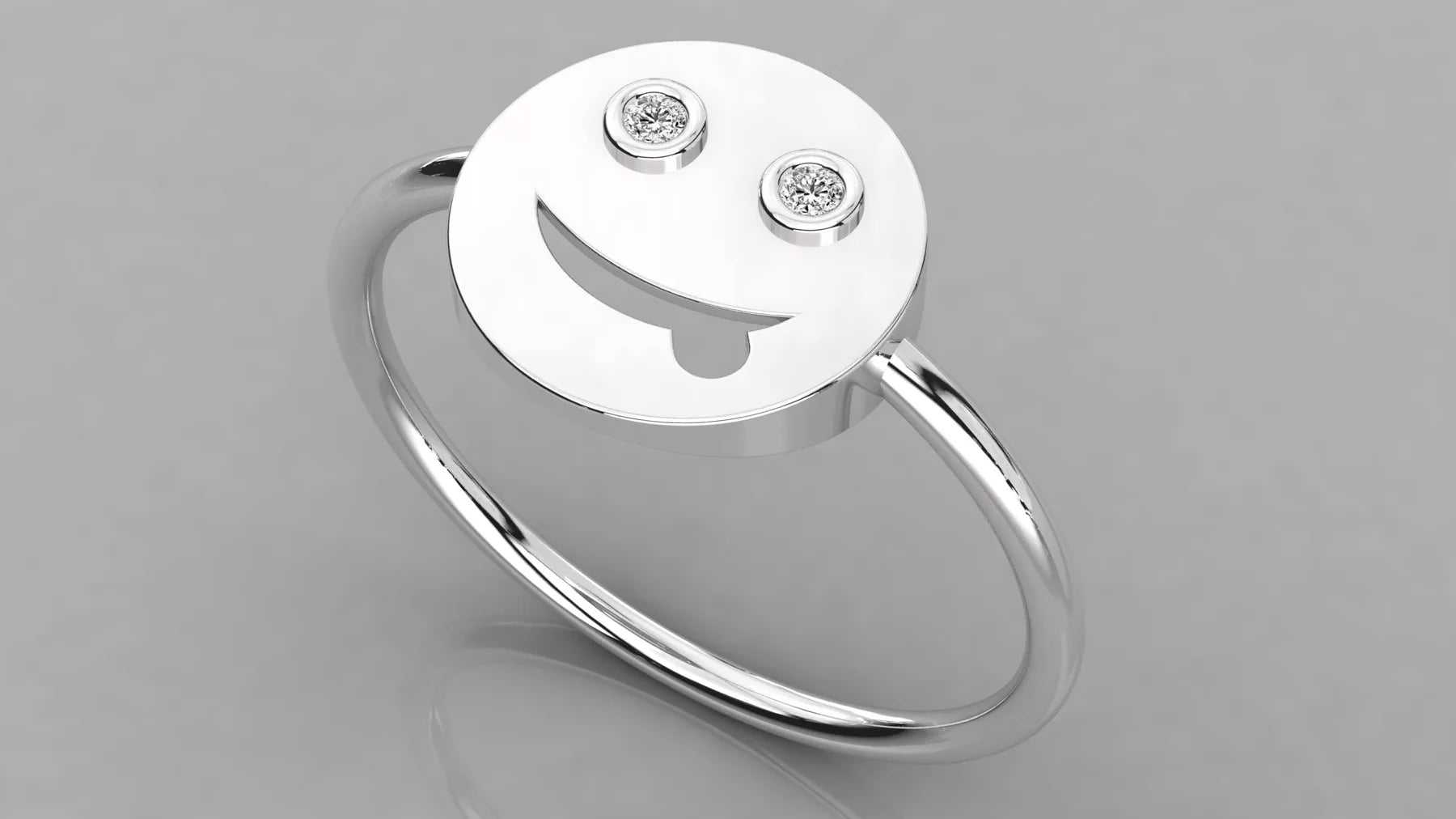 Vega Star Signet Ring - round brilliant diamond ring - front view - hand-made in Byron Bay Hinterland, Australia by Lucano Fine Jewellery