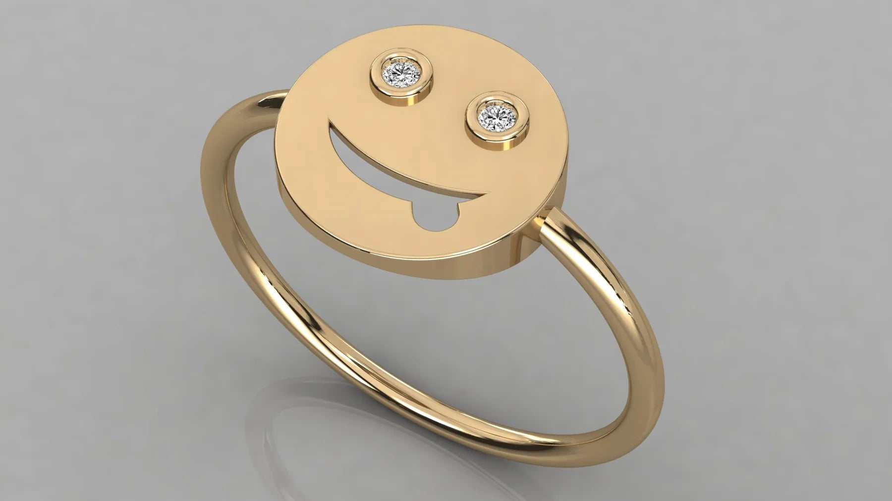 Vega Star Signet Ring - round brilliant diamond ring - angled view - hand-made in Byron Bay Hinterland, Australia by Lucano Fine Jewellery