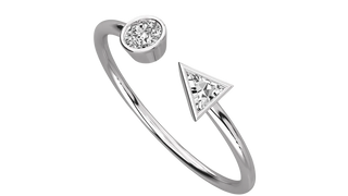 Andromeda Star Ring - triangle-cut diamond ring - front view - hand-made in Byron Bay Hinterland, Australia by Lucano Fine Jewellery