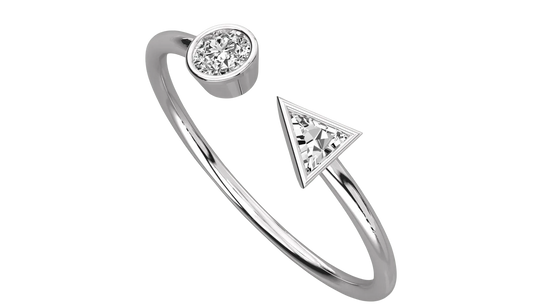 Andromeda Star Ring - triangle-cut diamond ring - front view - hand-made in Byron Bay Hinterland, Australia by Lucano Fine Jewellery