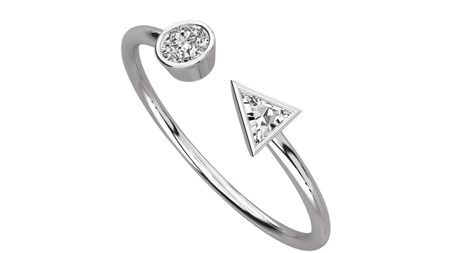 Andromeda Star Ring - triangle-cut diamond ring - front view - hand-made in Byron Bay Hinterland, Australia by Lucano Fine Jewellery