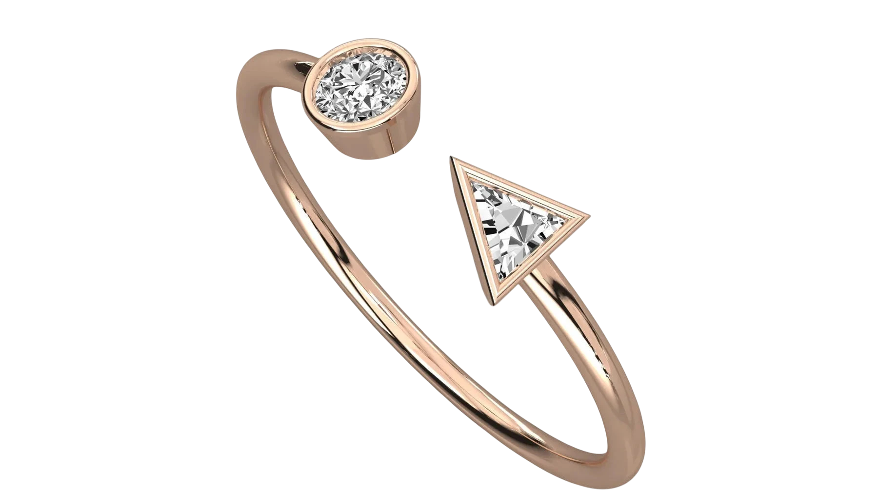 Andromeda Star Ring - triangle-cut diamond ring - side profile - hand-made in Byron Bay Hinterland, Australia by Lucano Fine Jewellery