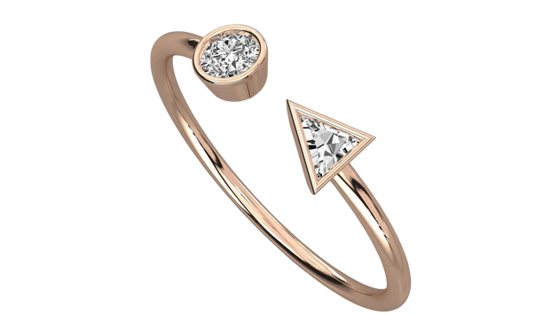 Andromeda Star Ring - triangle-cut diamond ring - side profile - hand-made in Byron Bay Hinterland, Australia by Lucano Fine Jewellery