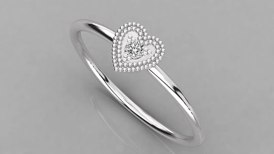 Triangolo Pyramid Ring - round brilliant diamond ring - front view - hand-made in Byron Bay Hinterland, Australia by Lucano Fine Jewellery