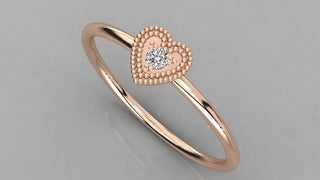 Triangolo Pyramid Ring - round brilliant diamond ring - side profile - hand-made in Byron Bay Hinterland, Australia by Lucano Fine Jewellery